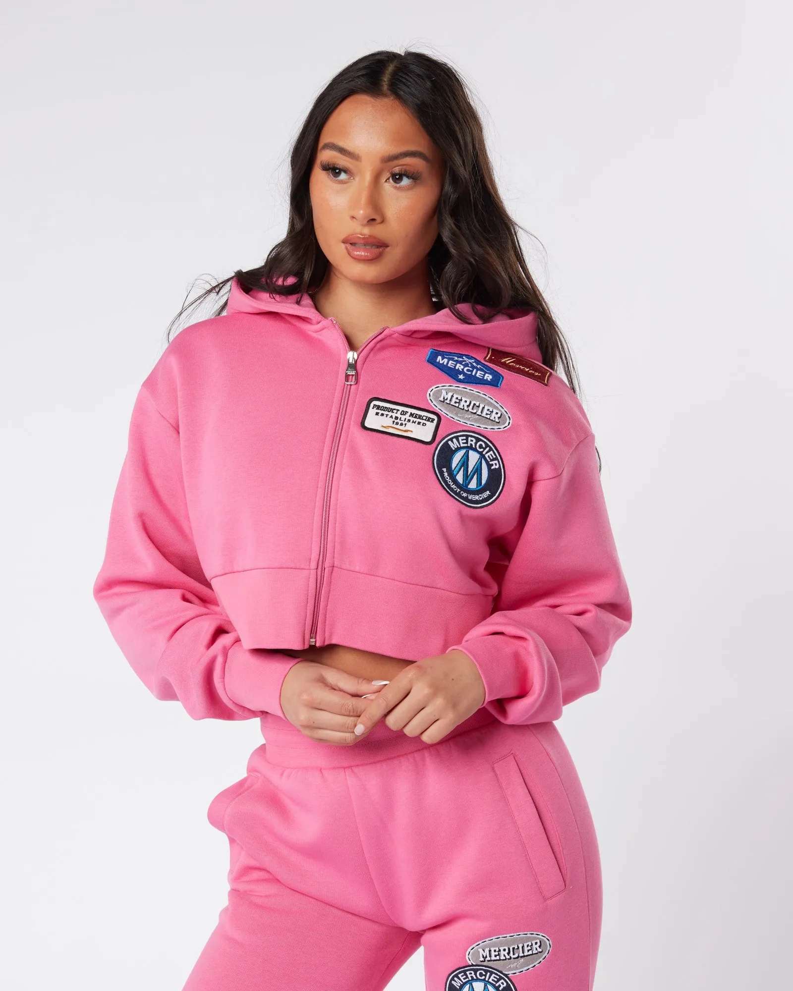 Womens Strawberry Moon OG Badge Cropped Zip Up