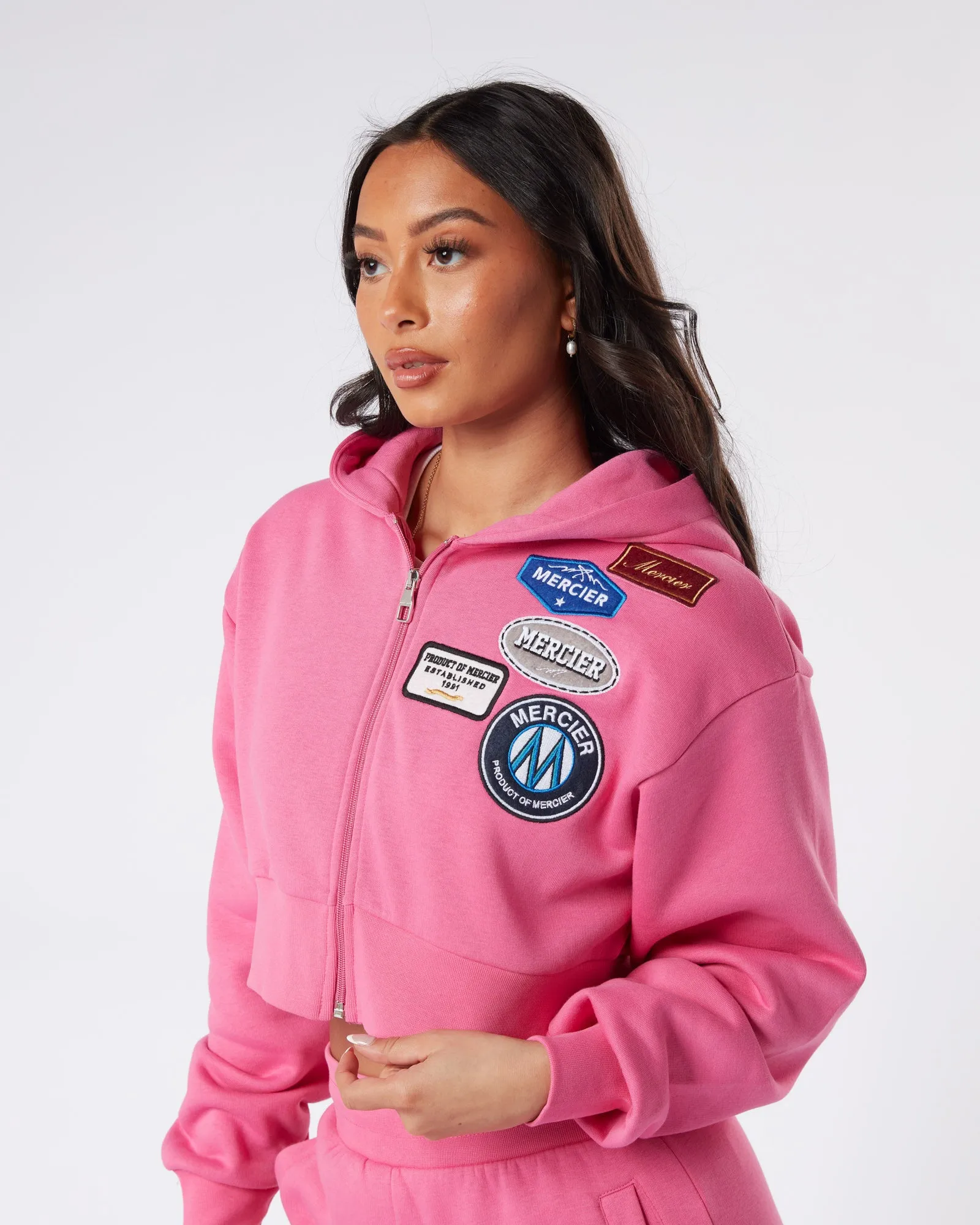 Womens Strawberry Moon OG Badge Cropped Zip Up