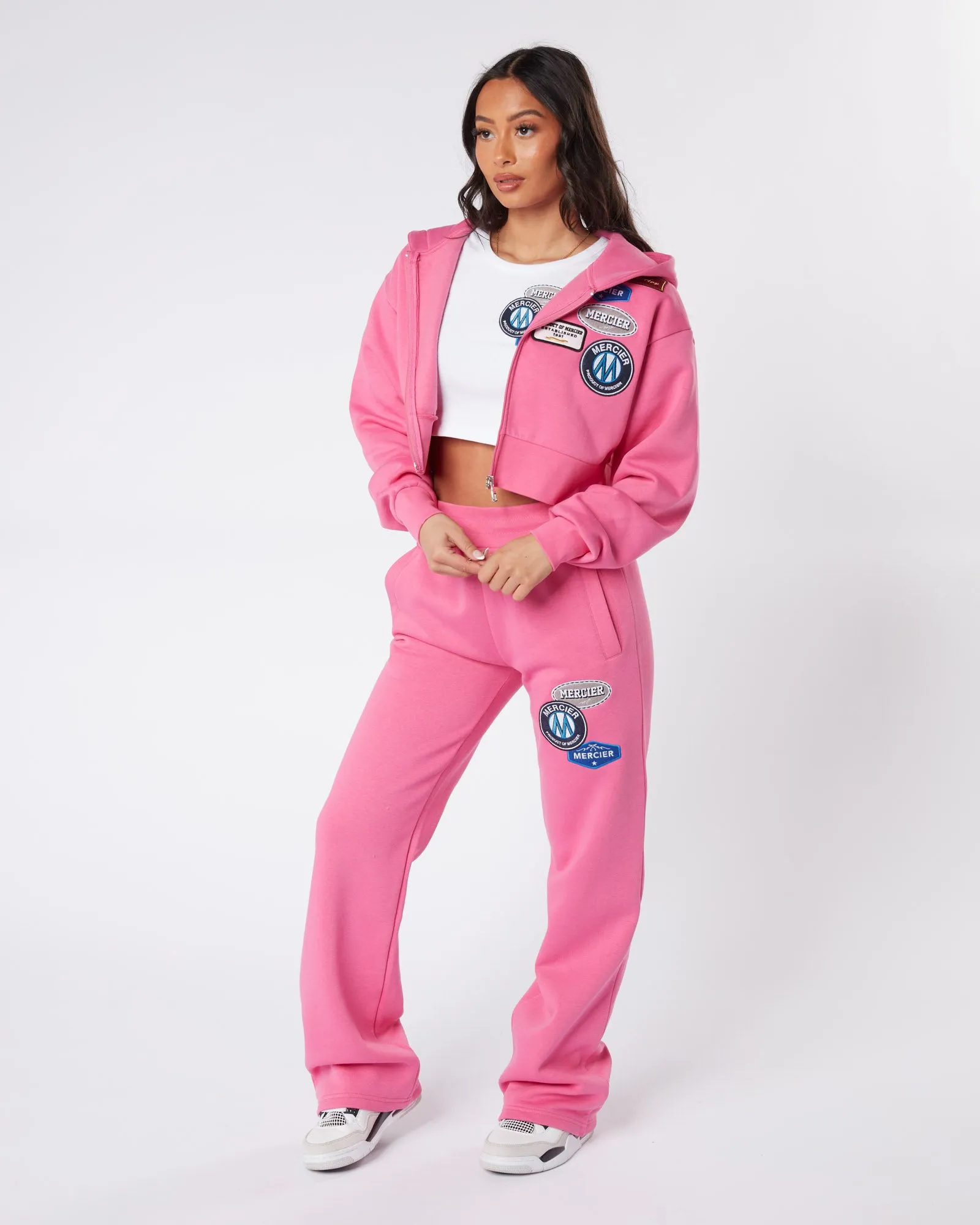 Womens Strawberry Moon OG Badge Cropped Zip Up